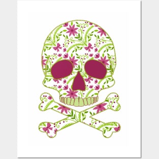 Skull with Flowers Posters and Art